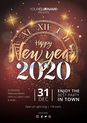 2020年新年海报矢量模板